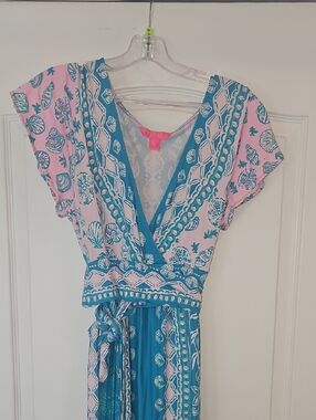Lilly Pulitzer Pink & Light Blue Printed Dress